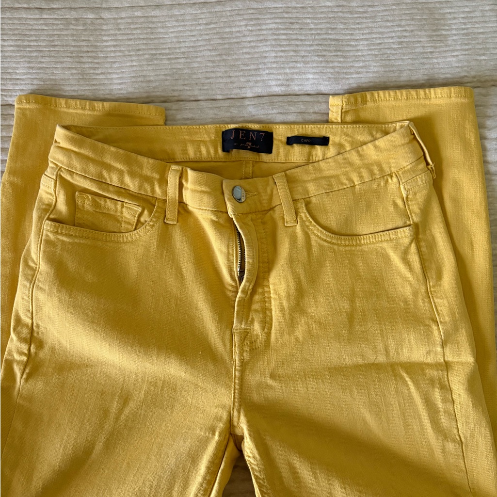 Jen7 Canary Yellow Cropped Women's Jeans
